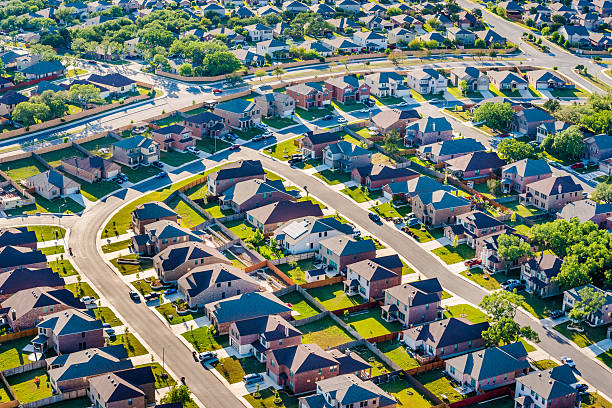 San AntonioTexas suburban housing development neighborhood - aerial view San AntonioTexas suburban housing development neighborhood - aerial view
